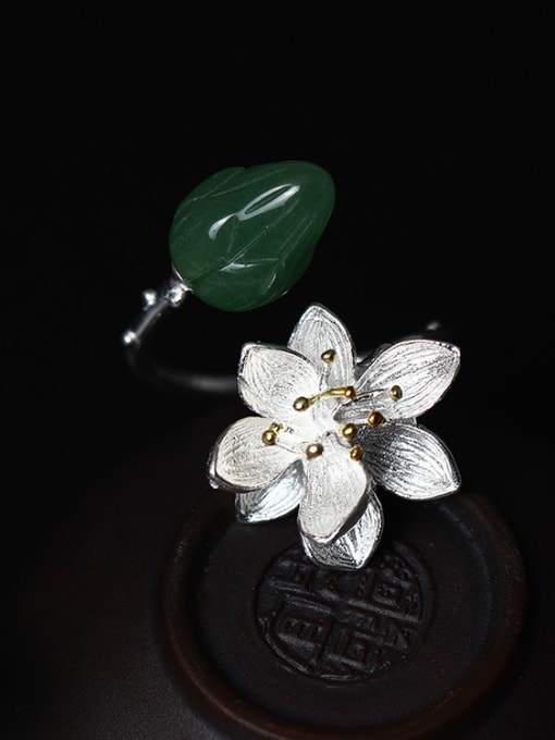 Christian Color Crystal Lotus Opening Ring