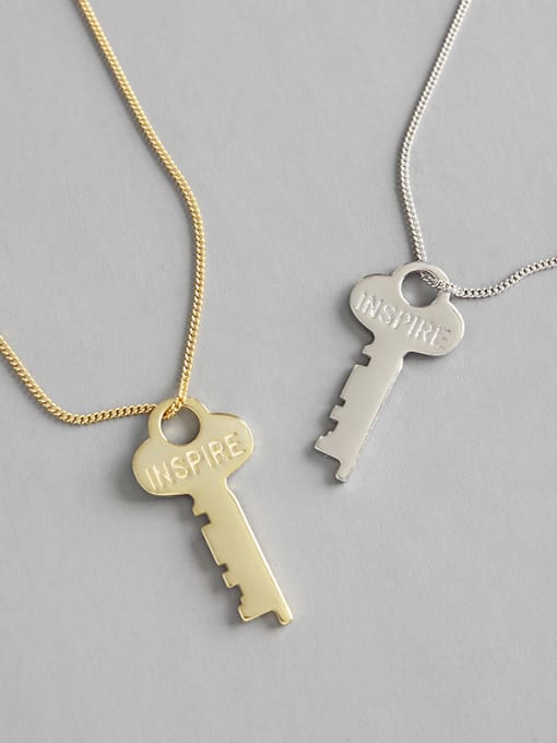 Arya 925 Sterling Silver With 18k Gold Plated Classic Key Necklaces