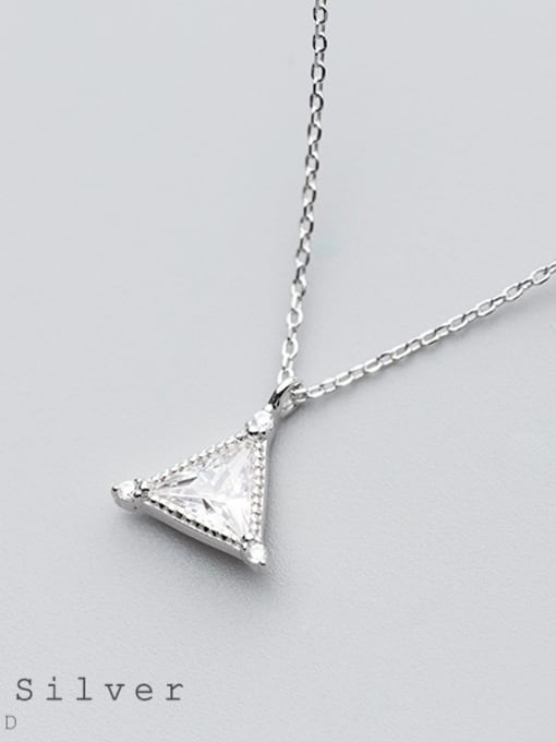 Tina S925 Silver Necklace Pendant wind fashion Diamond Diamond Pendant temperament geometric collar chain D4323