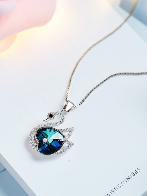 Maja S925  Silver Crystal Swan-shaped Necklace