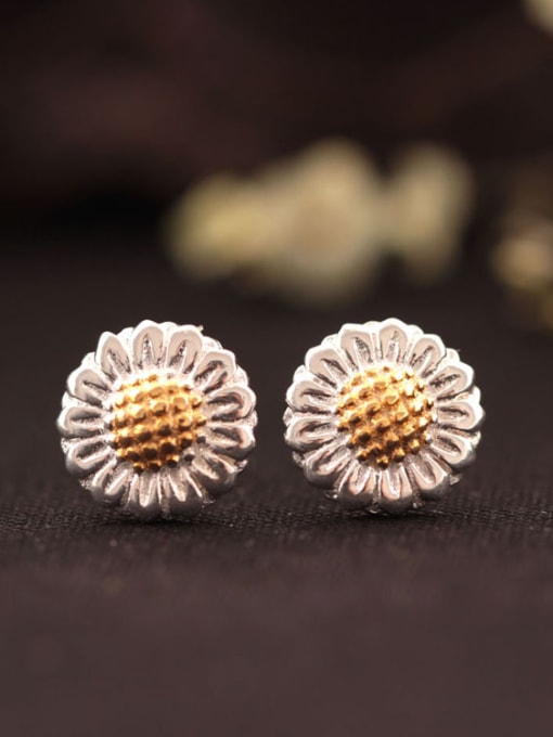 Christian Sunflower Double Color stud Earring