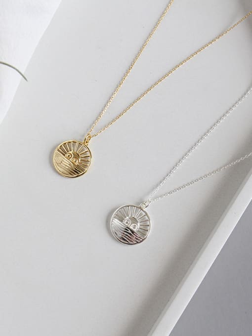 Arya Sterling silver personality versatile sun round necklace