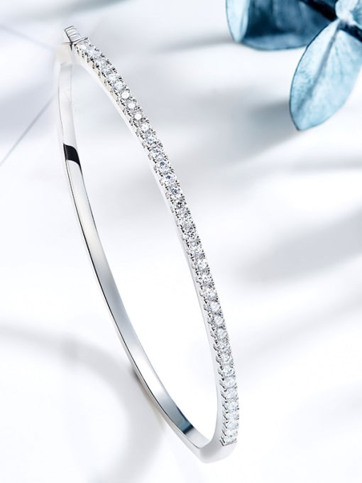 Maja S925 Silver Swarovski Crystal Bangle