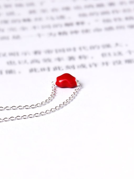 Christian Red Glue Heart Clavicle Necklace