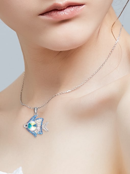 Maja Fashion Swarovski Crystal Zirconias Fish Necklace