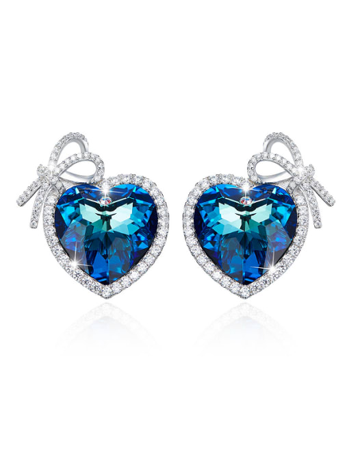 Maja Blue Heart-shaped stud Earring