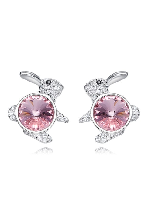 Maja Fashion Little Rabbit Swarovski Crystals 925 Silver Stud Earrings