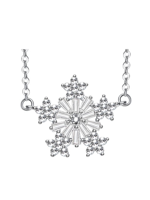 Maja Fashion Shiny Zircon Snowflake Women Necklace