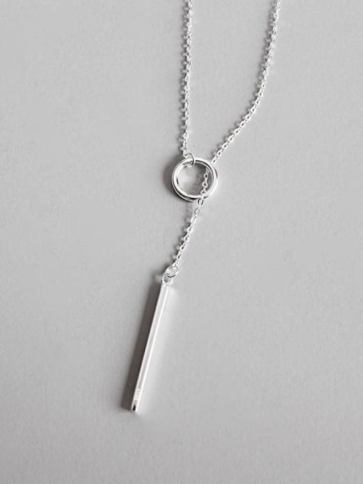 Arya Sterling Silver geometric square long Necklace