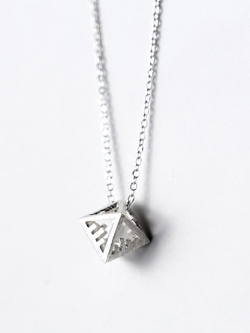 Tina Personality Hollow Geometric Shaped S925 Silver Necklace