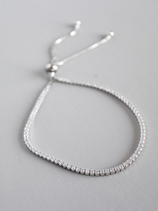 Arya Sterling Silver Rhinestone regulating bead chain