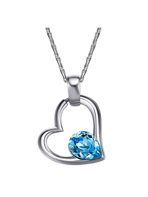 Maja Fashion Hollow Heart Swarovski Crystal 925 Silver Pendant