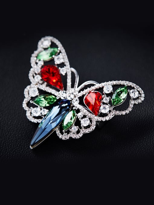 Maja Colorful Butterfly-shaped Crystal Brooch