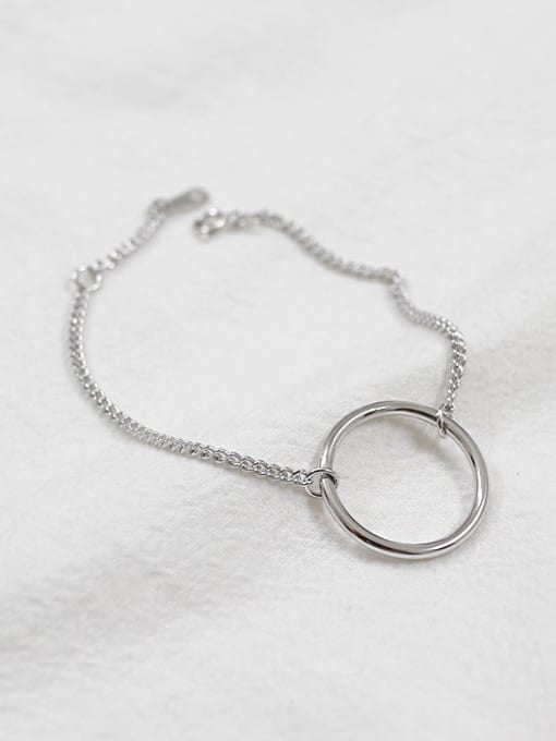 Arya Simple Hollow Round Silver Women Bracelet