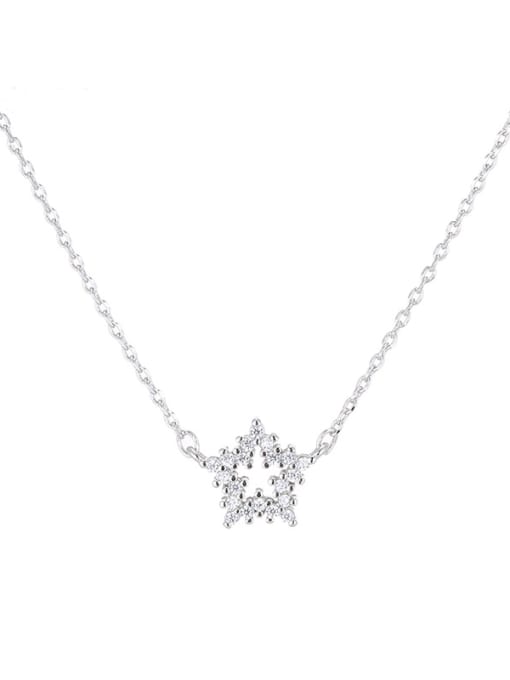 Arya 925 Sterling Silver With Cubic Zirconia Fashion Star Necklaces