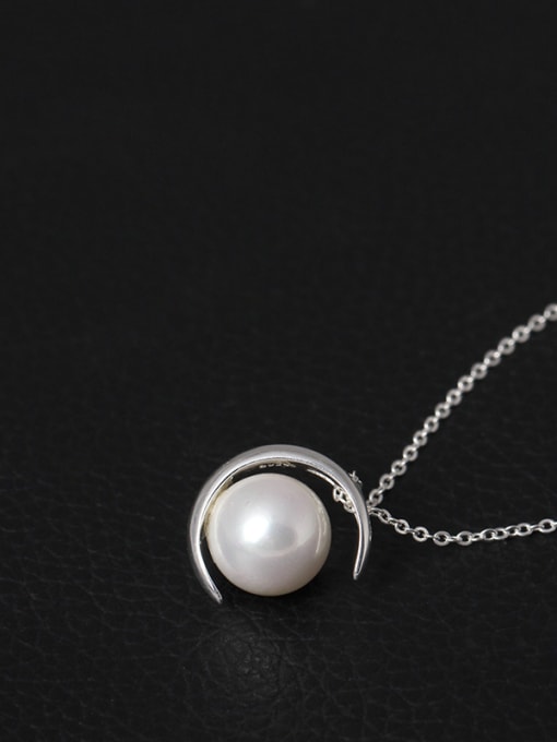 Christian Moon Shell Pearl Clavicle Necklace