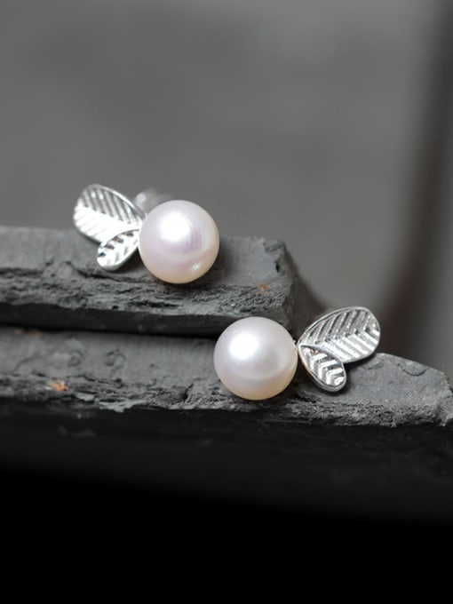 Christian Freshwater Pearls S925 Silver Stud Earrings