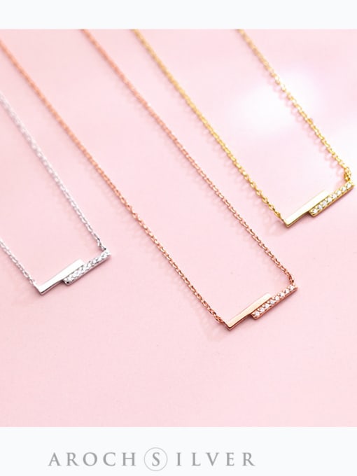 Tina S925 Silver Necklace Pendant female fashion fashionable diamond irregular Necklace sweet temperament clavicle chain female D4307