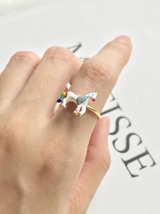 Jolie Silver Sterling Silver Gold Unicorn ring
