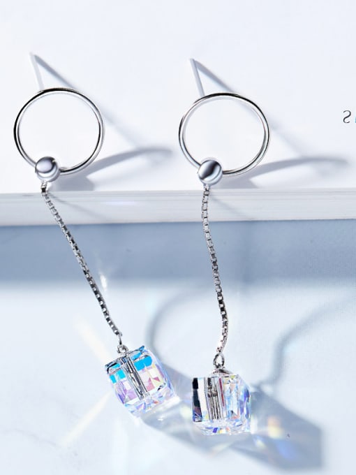 Maja S925 Silver Square-shaped threader earring