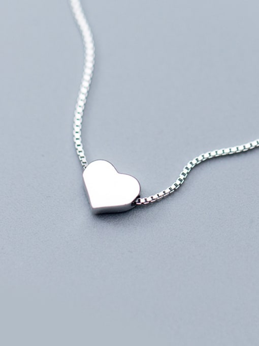 Tina Women Elegant Heart Shaped S925 Silver Necklace