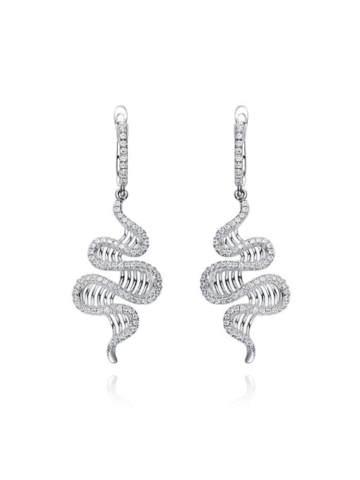 Maja Fashion Water Wave  Cubic Zirconias 925 Silver Earrings