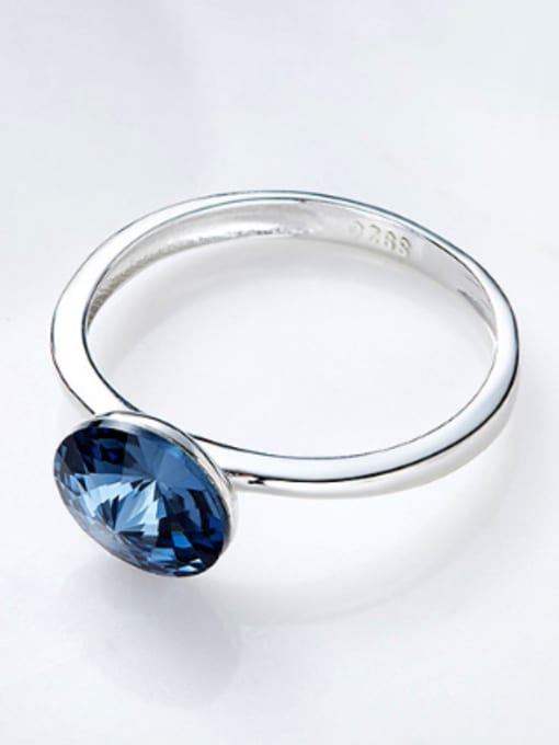 Maja Fashion Round Swarovski Crystal Silver Ring