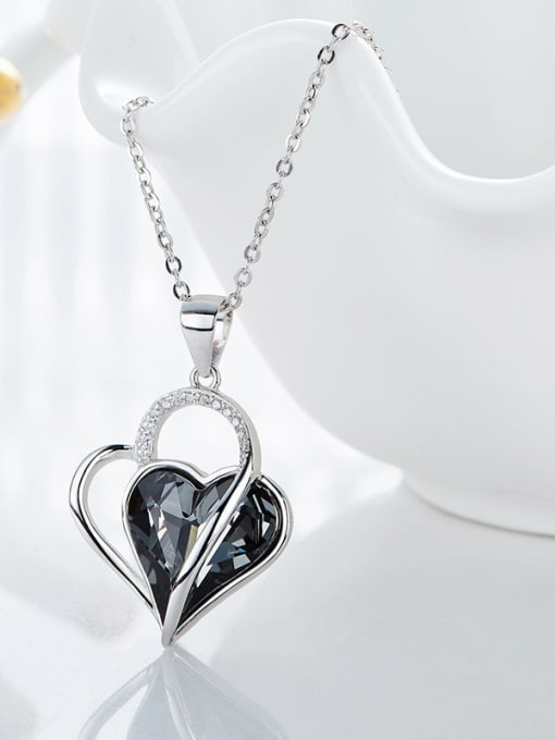 Maja Fashion Swarovski Crystal 925 Silver Heart Pendant