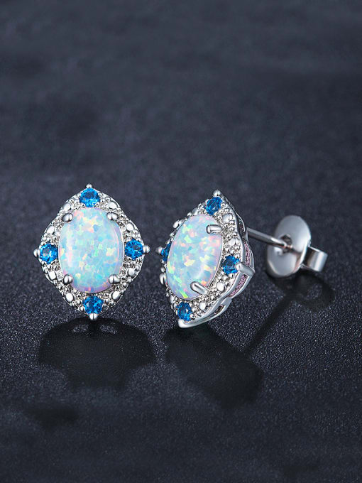 Armadani Blue Opal Stone stud Earring