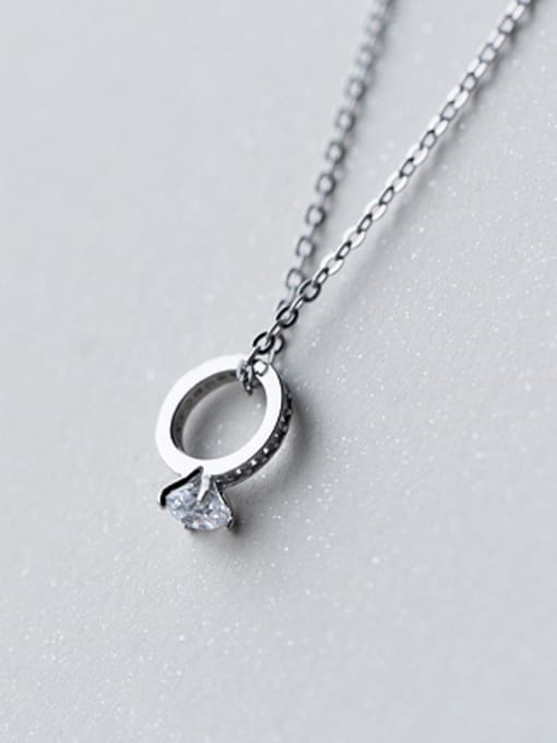 Tina S925 silver mini ring shape zircon necklace