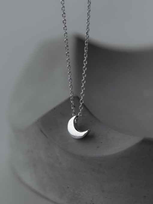 Tina S925 Silver Smonth Moon Necklace