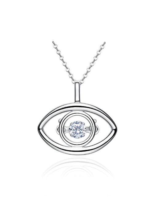 Maja Simple Hollow Eye shape Rotational Cubic Zircon 925 Silver Pendant