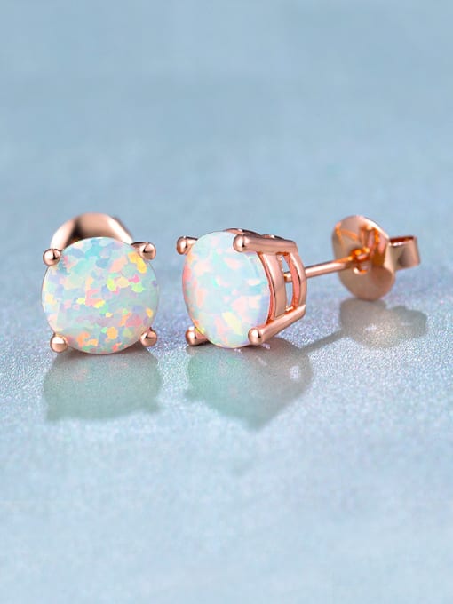 Armadani 8MM Opal Stone stud Earring