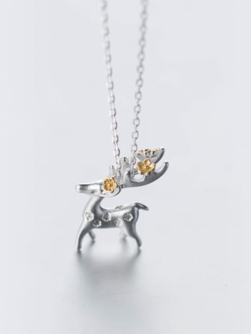 Tina Lovely Deer Shaped Gold Plated S925 Silver Necklace