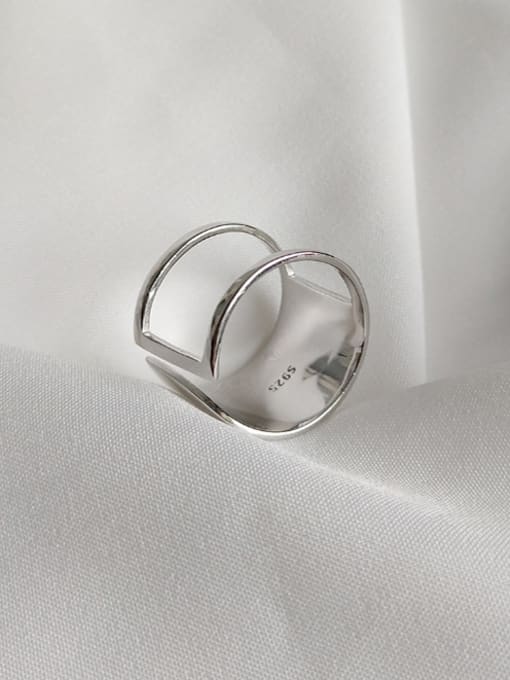 Jolie Silver Sterling silver simple plain geometric free size ring