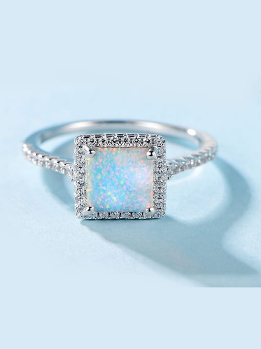 Armadani S925 Silver Opal Stone Engagement Ring