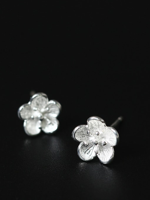 Christian Silver Plated Small Flower Shaped stud Earring