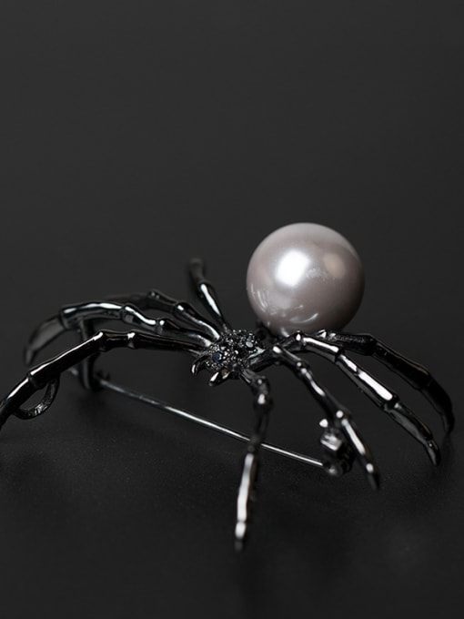 Christian Personality Spider Shell Pearl Brooch