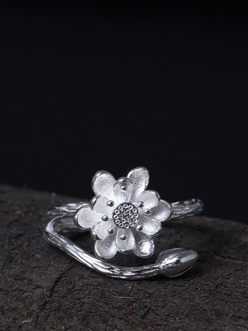 Christian Lotus Flower-shape Opening Ring