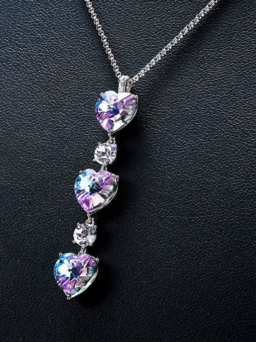 Maja Heart-shaped Purple Crystal Necklace