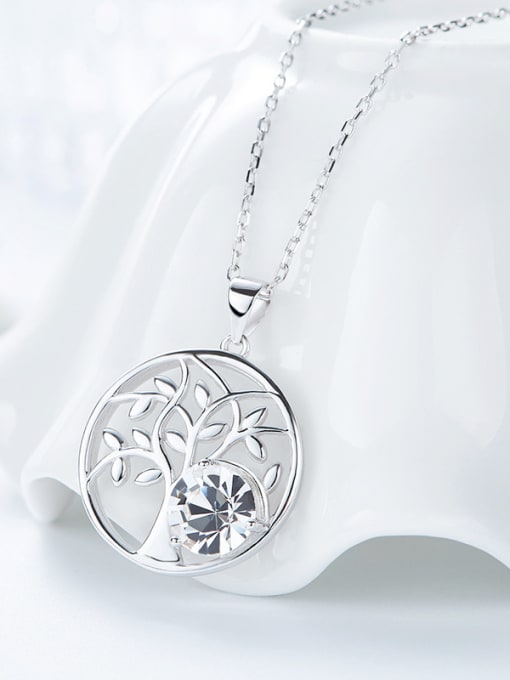 Maja Personalized Little Tree Cubic Zircon 925 Silver Necklace