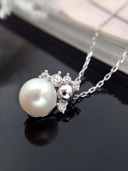 Evita Peroni Fashion Freshwater Pearl Zircon Necklace