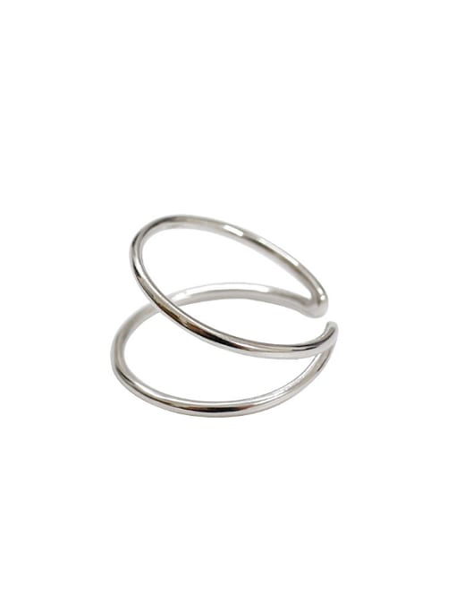 Arya Simple Two-band Smooth Silver Opening Ring