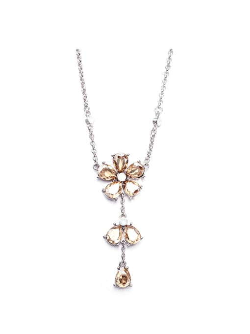 Maja S925 Flower-shaped Crystal Necklace