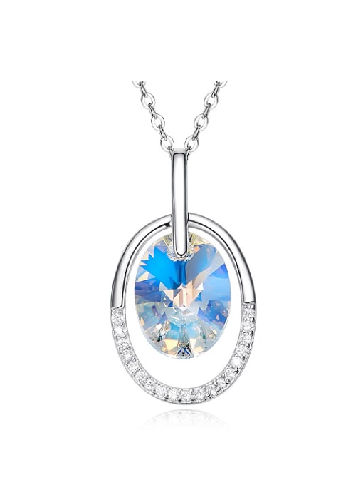 Maja Fashion Swarovski Crystal 925 Silver Oval Pendant