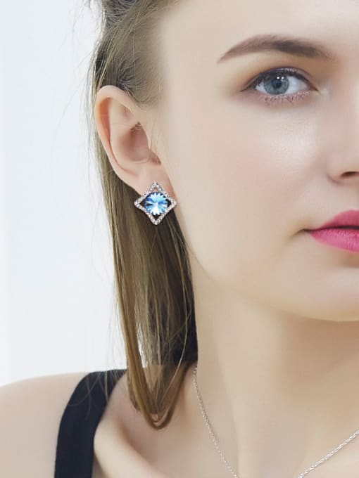 Maja Blue Swarovski Crystal stud Earring