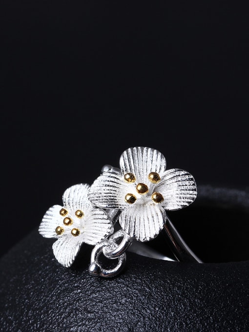 Christian Double Flower Beautiful Opening Ring