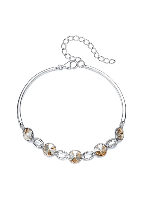 Maja Fashion Little Yellow Swarovski Crystals 925 Silver Bracelet