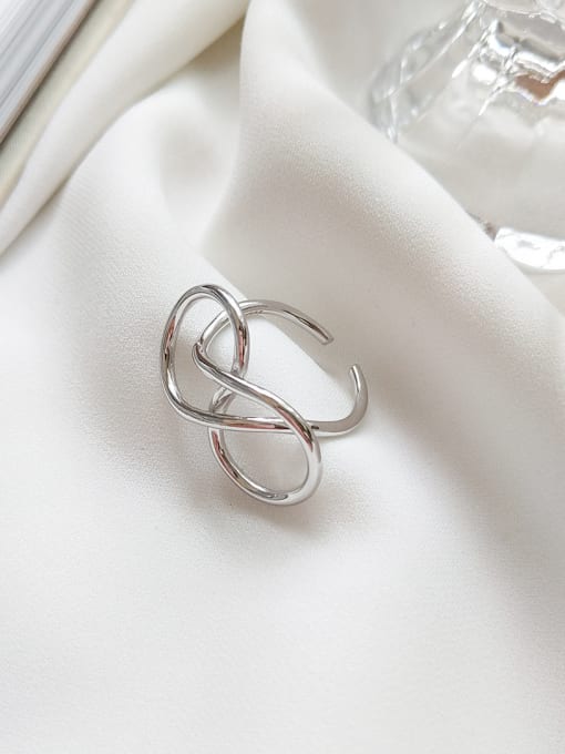 Jolie Silver Sterling Silver exaggerated minimalist free size ring