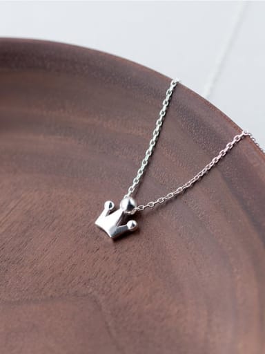 925 Sterling Silver With Crown Necklaces